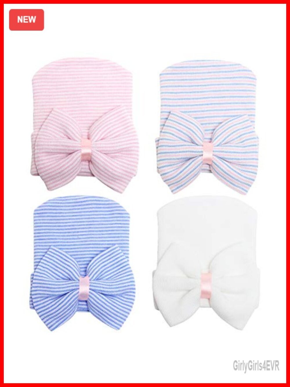 Cotton Baby Hats Beanie with Oversized Bow Photo Prop